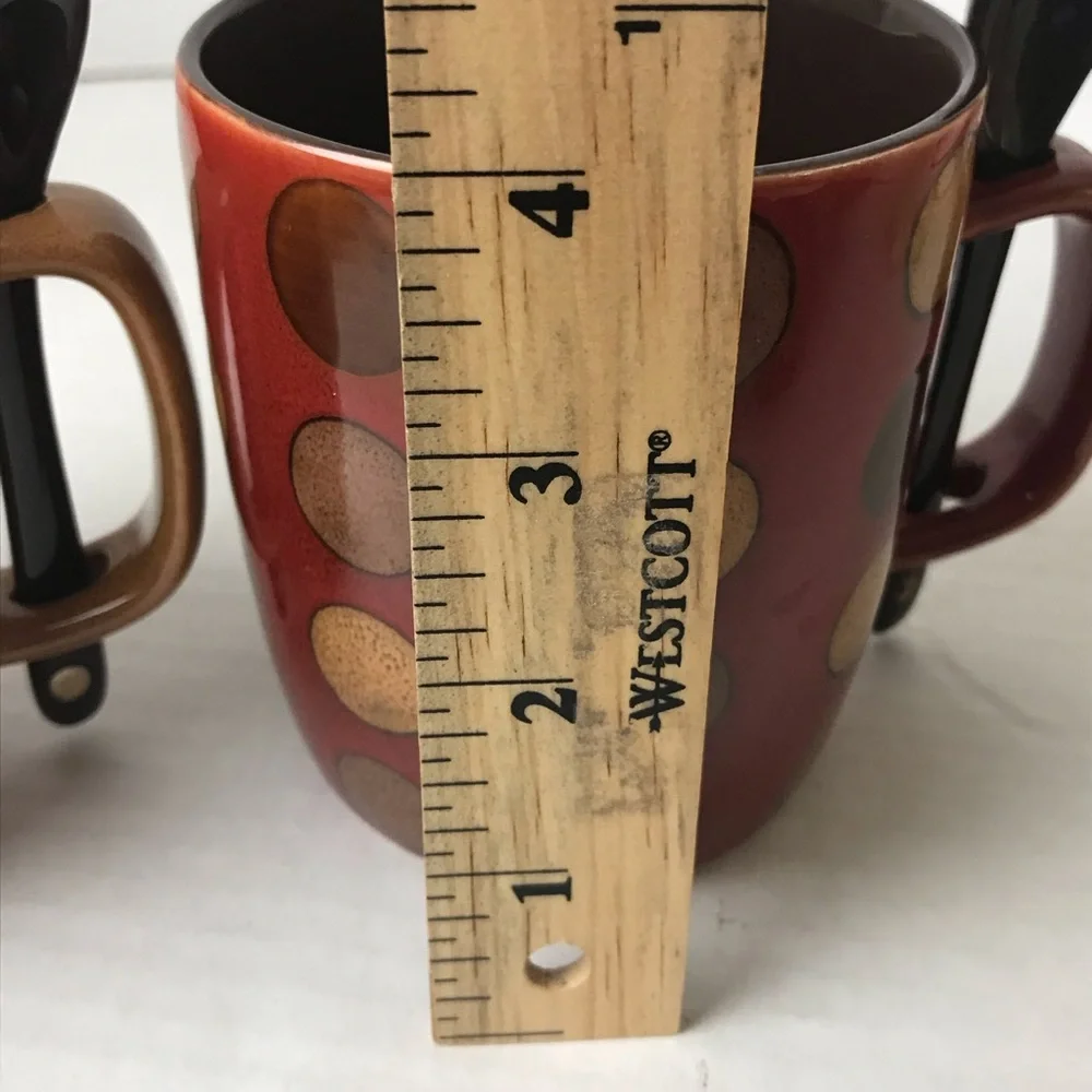 NWOT - A Polka Dot Coffee Tea Mug with Spoon in Handle - Pick One